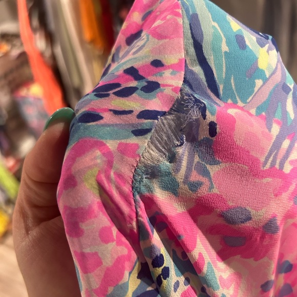 NWOT Lilly Pulitzer silk elenora periwinkle purple fan sea pants dress - Picture 7 of 7